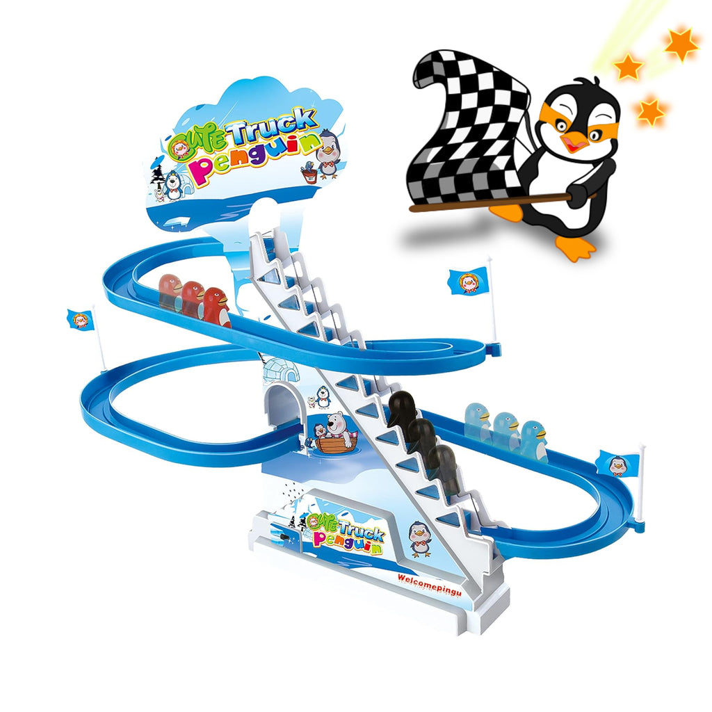 Experience Endless Fun with Penguin Go Racer Track Toy!