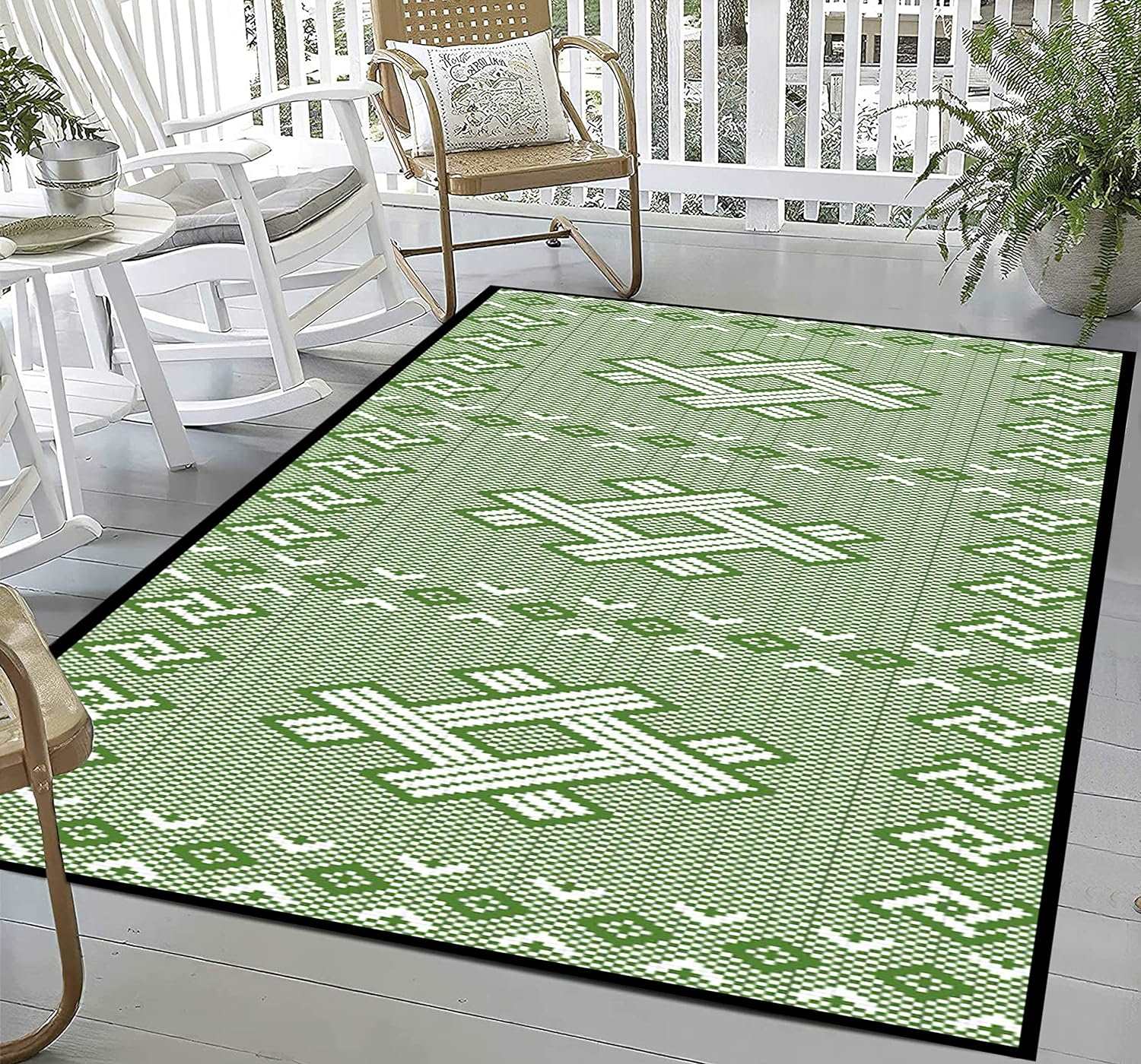 Outdoor Rug Waterproof, Picnic Blanket Lightweight Foldable Plastic Reversible Mat