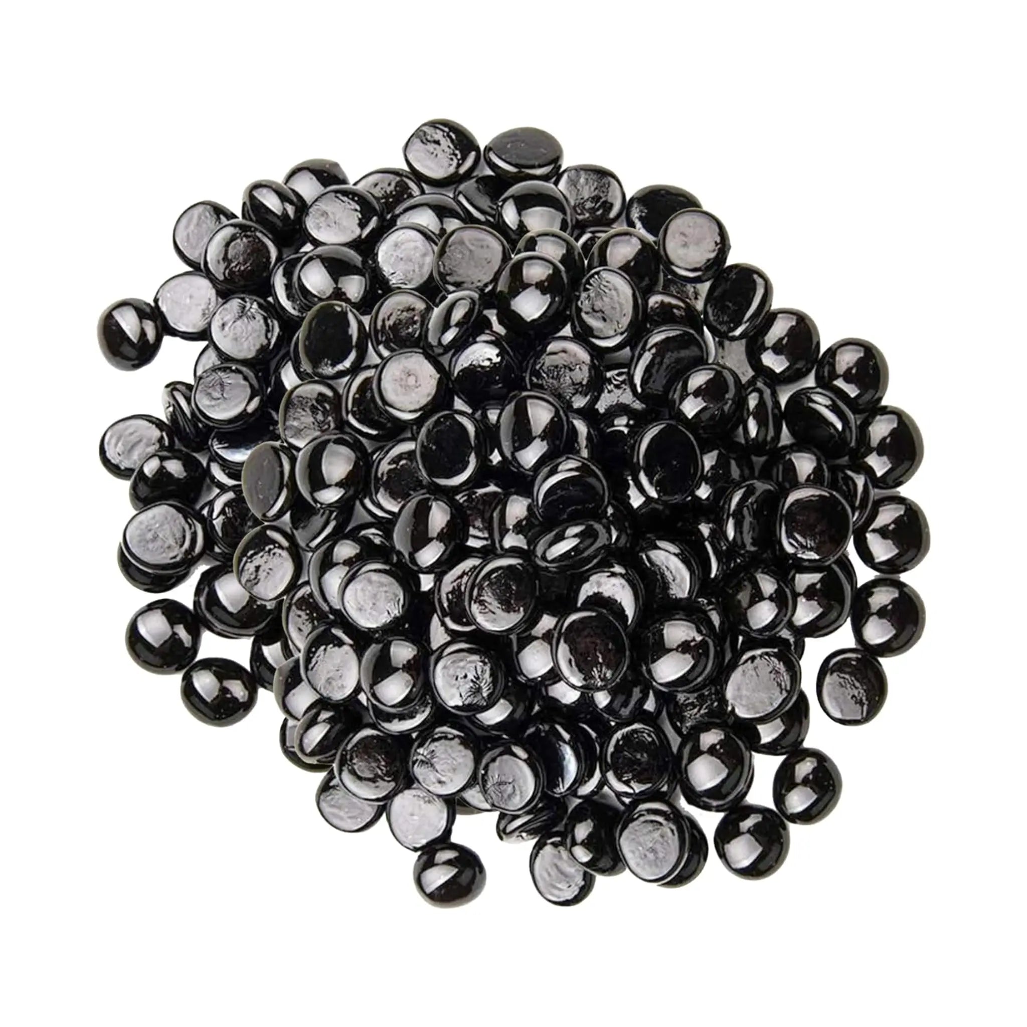 Decorative Glass Pebbles Stones Beads Rounded Gems, Vase Filler, Artificial Crystal Gemstones (Black)