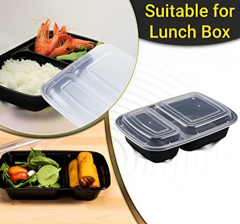 2 Compartment Meal Prep Containers (830ml) – BPA-Free