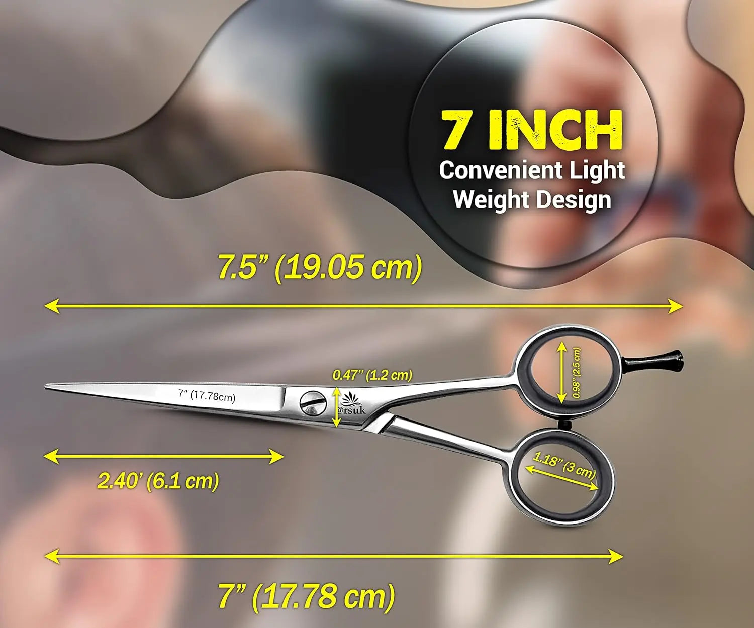 Professional Hairdressing Scissors Barber Salon Styling Grooming Shears (7-Inch)