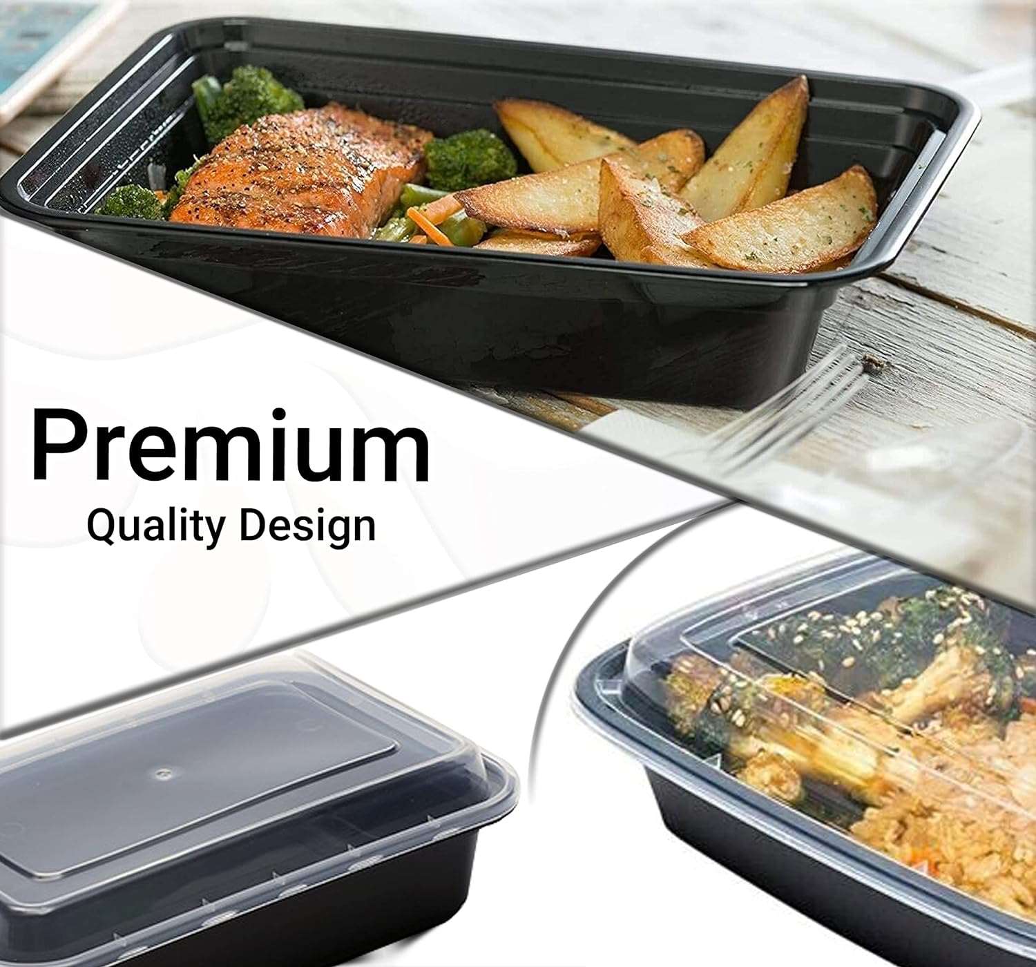 1 Compartment Meal Prep Containers (950ml) – BPA-Free