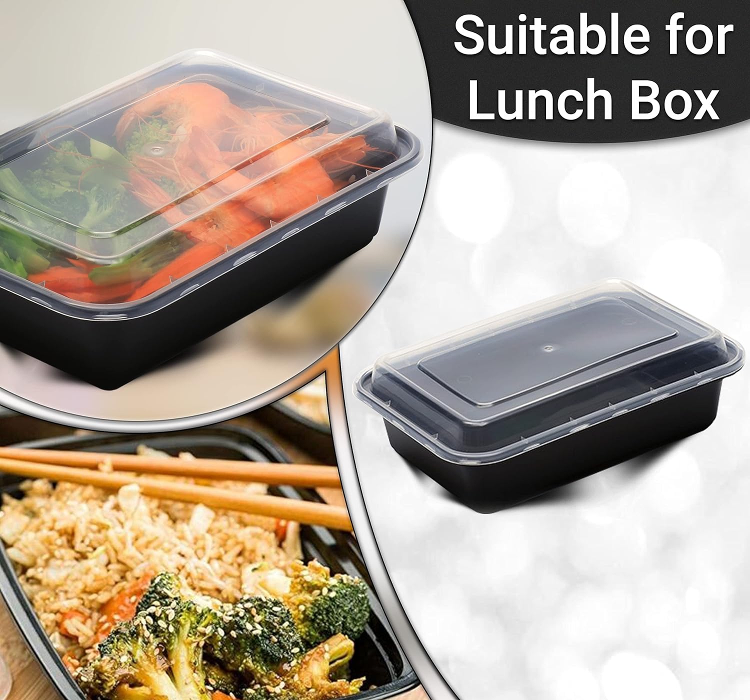 1 Compartment Meal Prep Containers (950ml) – BPA-Free