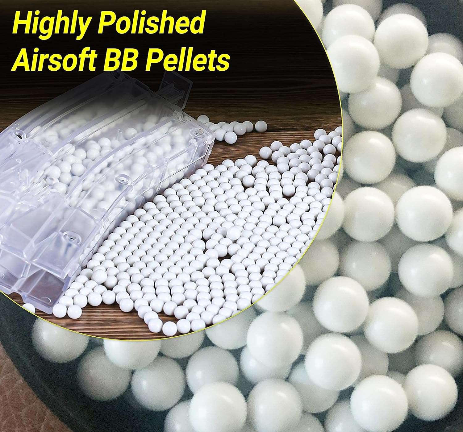 Airsoft BB Pellets 6mm BBs 0.20g High Grade and Smooth Polished Plastic Paintballs Content (2000 Shots)