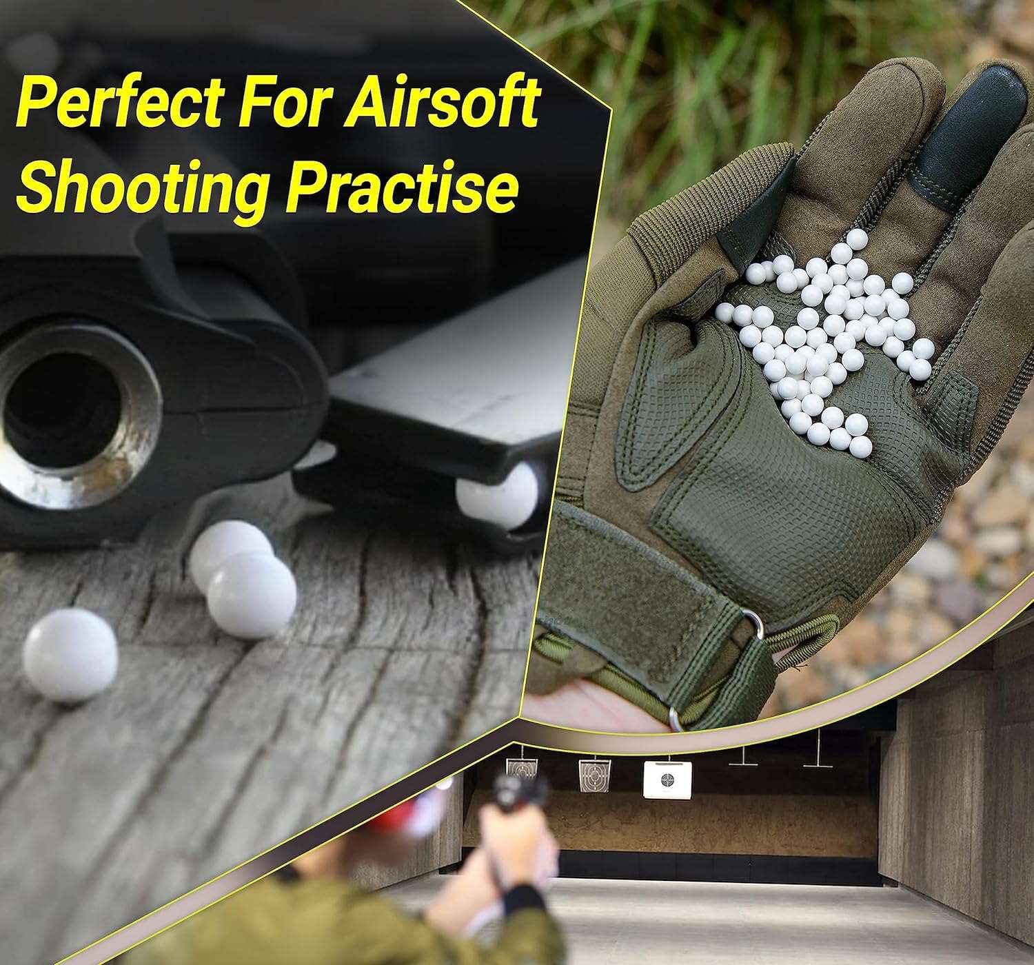 Airsoft BB Pellets 6mm BBs 0.20g High Grade and Smooth Polished Plastic Paintballs Content (2000 Shots)