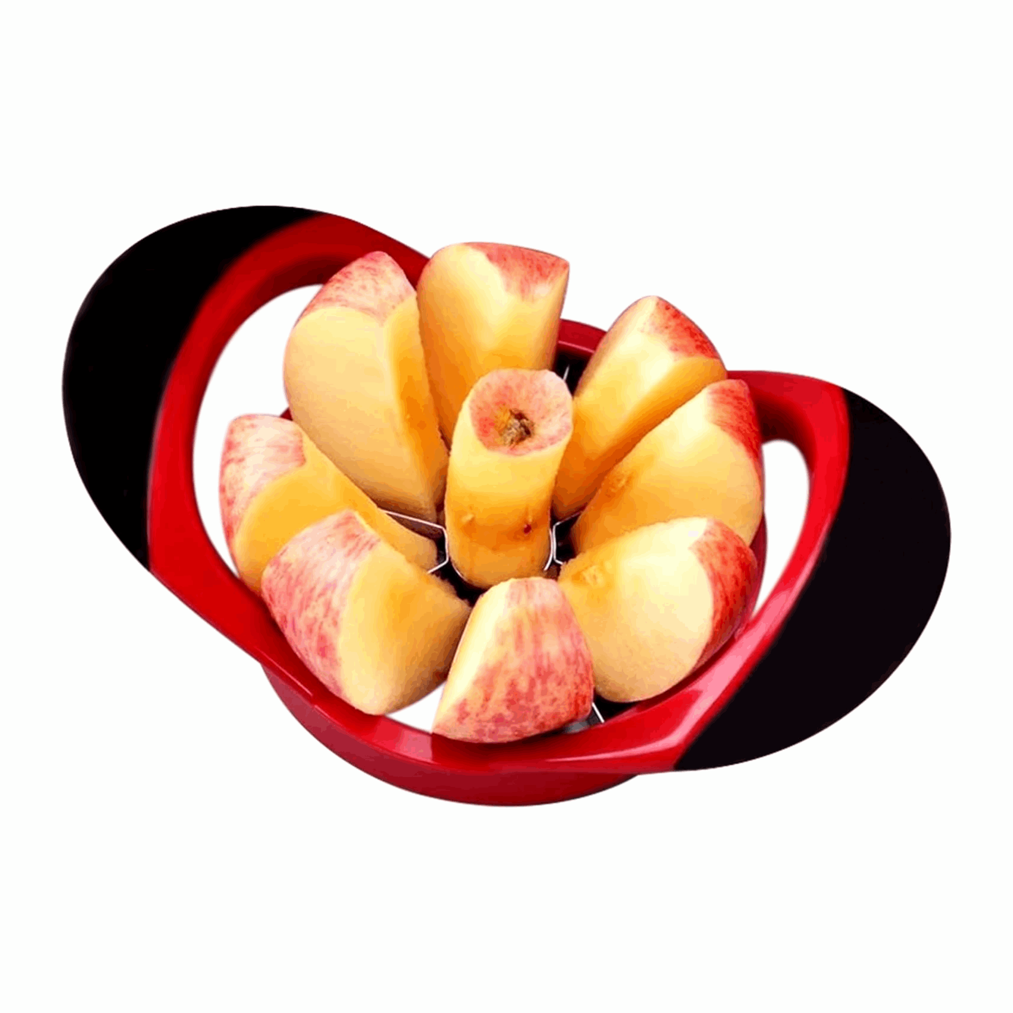 Apple Corer and Slicer - Stainless Steel Apple Cutter - Rubber Grip Handle Divider with 8 Sharp Blades