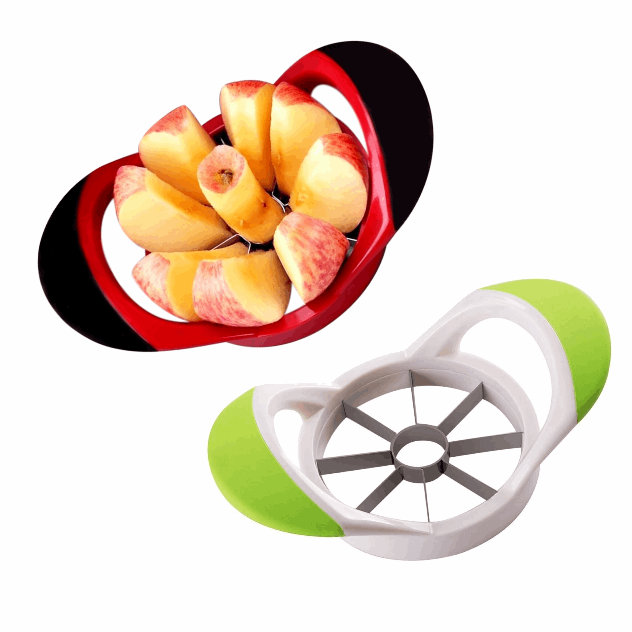 Apple Corer and Slicer - Stainless Steel Apple Cutter - Rubber Grip Handle Divider with 8 Sharp Blades
