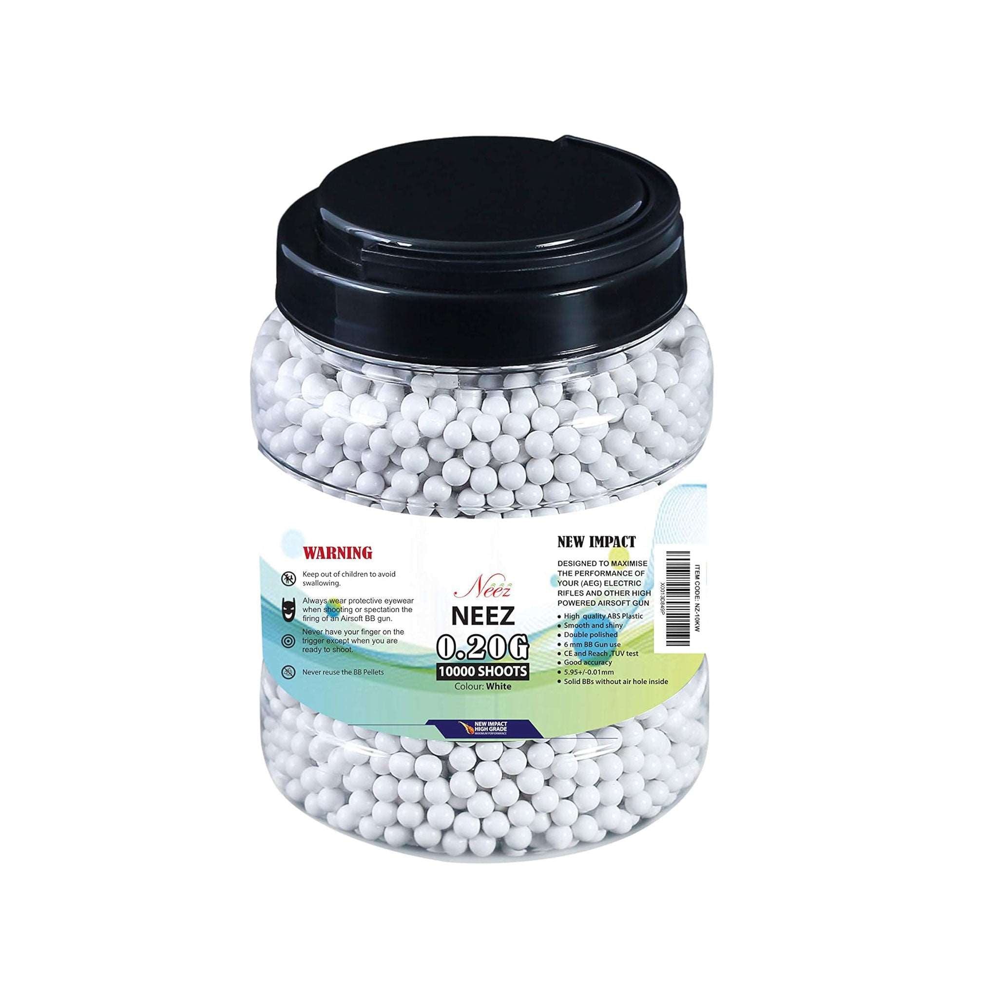 Airsoft BB Pellets 6mm BBs 0.20g High Grade and Smooth Polished Plastic Paintballs Content (10000 Shots)