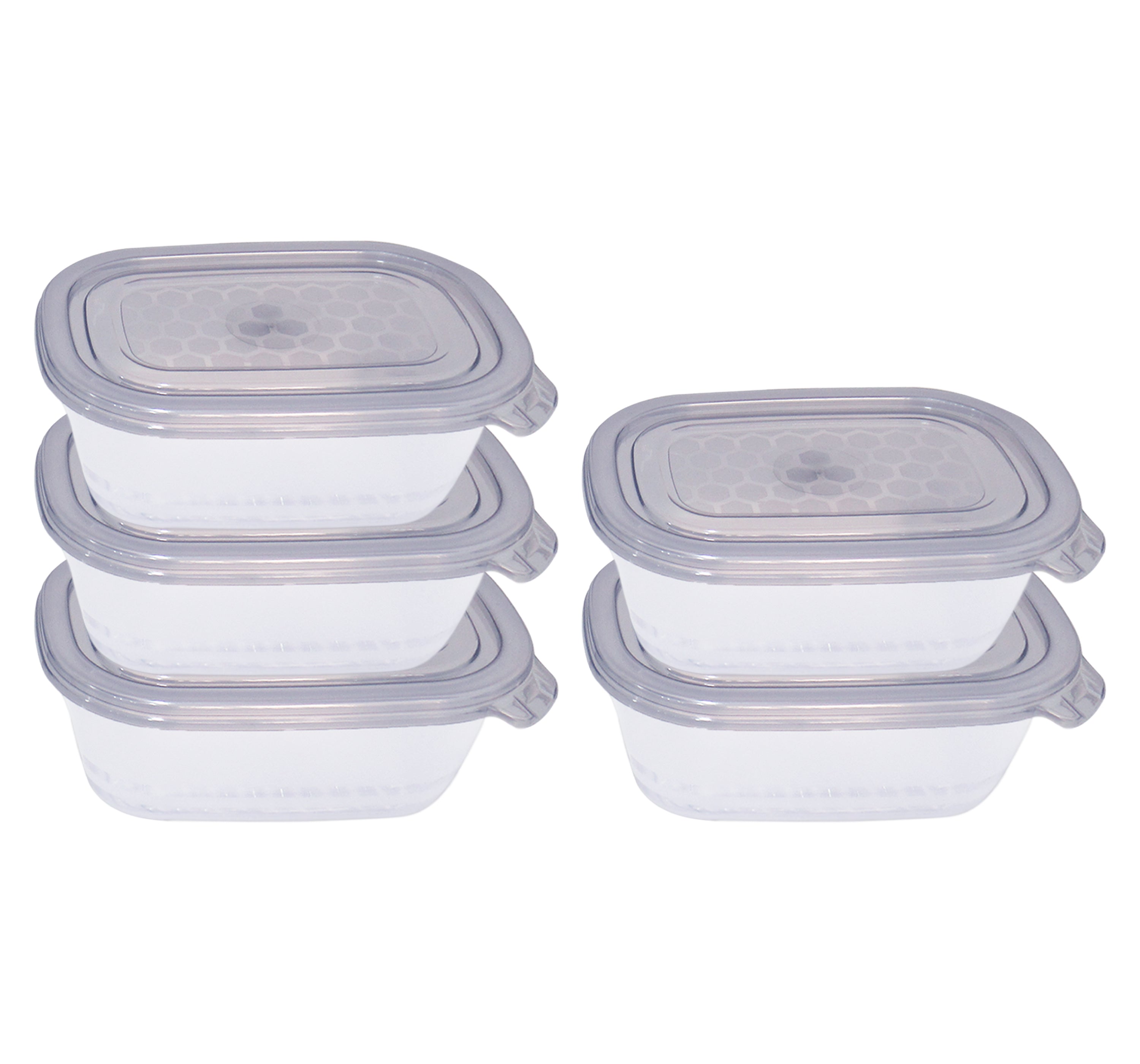 Neez Food Storage Container Set - Microwavable, Freezable, Airtight - BPA Free, Small Plastic Containers with Lids (Pack of 5 Grey)