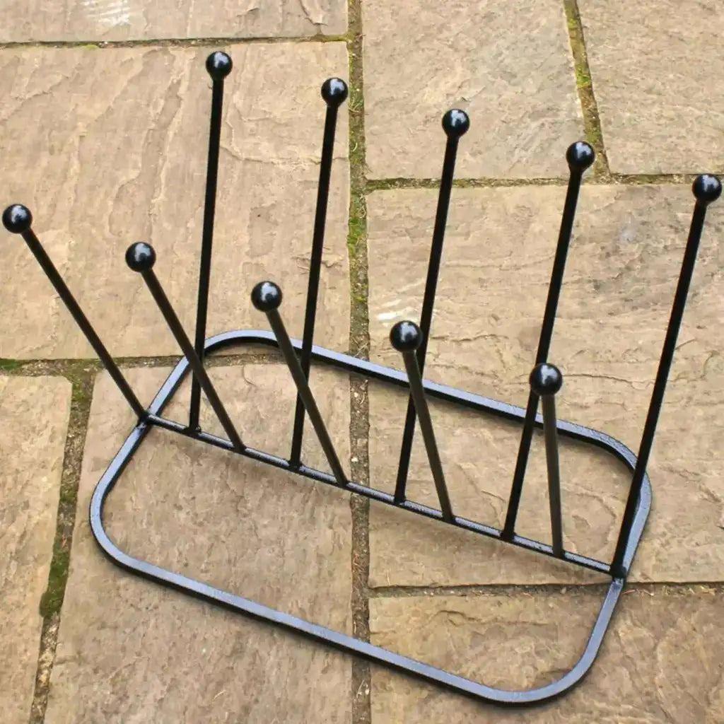 Welly boot rack, Strong wellington boot stand outdoor, Rustproof Cast iron welly rack outdoor