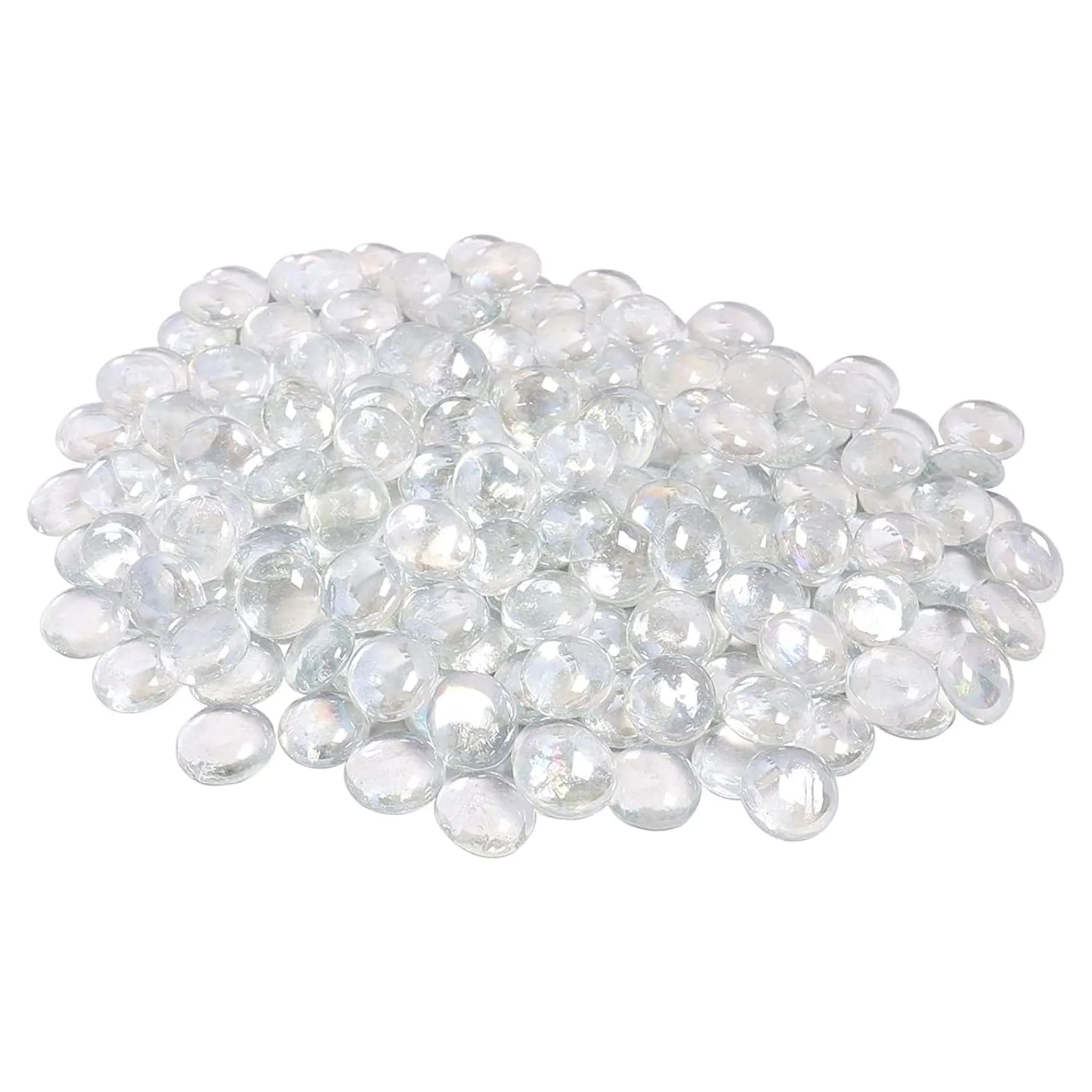 Decorative Glass Pebbles Stones Beads Rounded Gems, Vase Filler, Artificial Crystal Gemstones (Clear Pebbles)