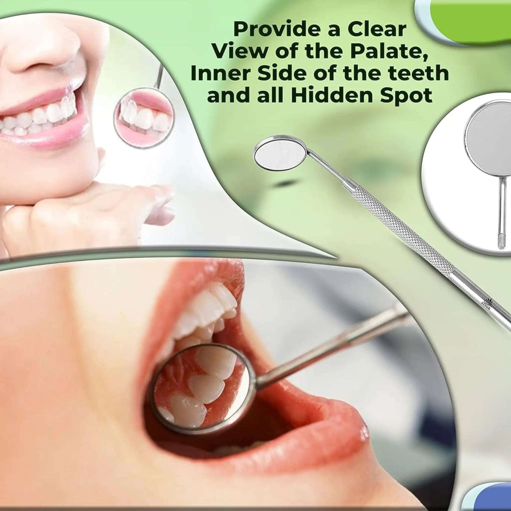 Dental Mouth Mirror - Oral, Teeth, Mouth Dentist Curve Angle Mirror for Teeth Inspection