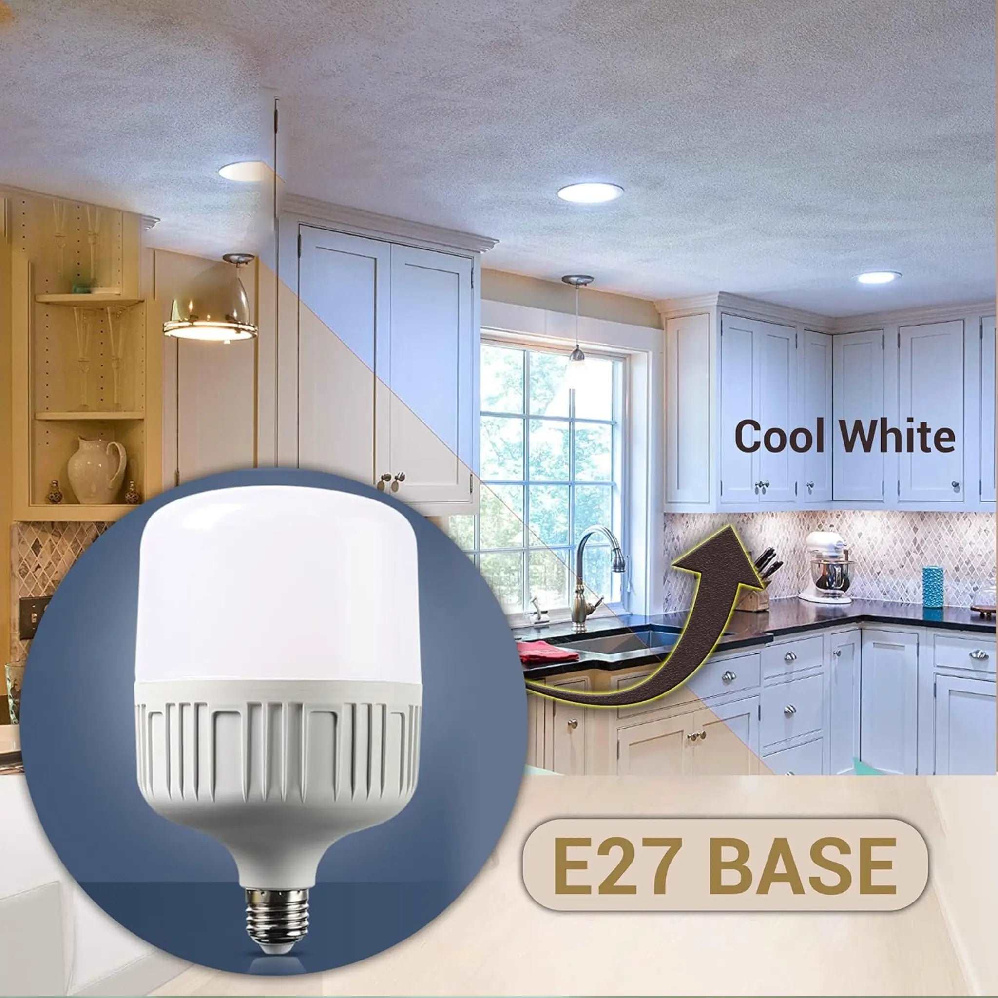 LED E27 Screw Light Bulbs, 18W, 6500K, 1400lm, Non-Dimmable, Cool White, Energy Saving Light Bulb