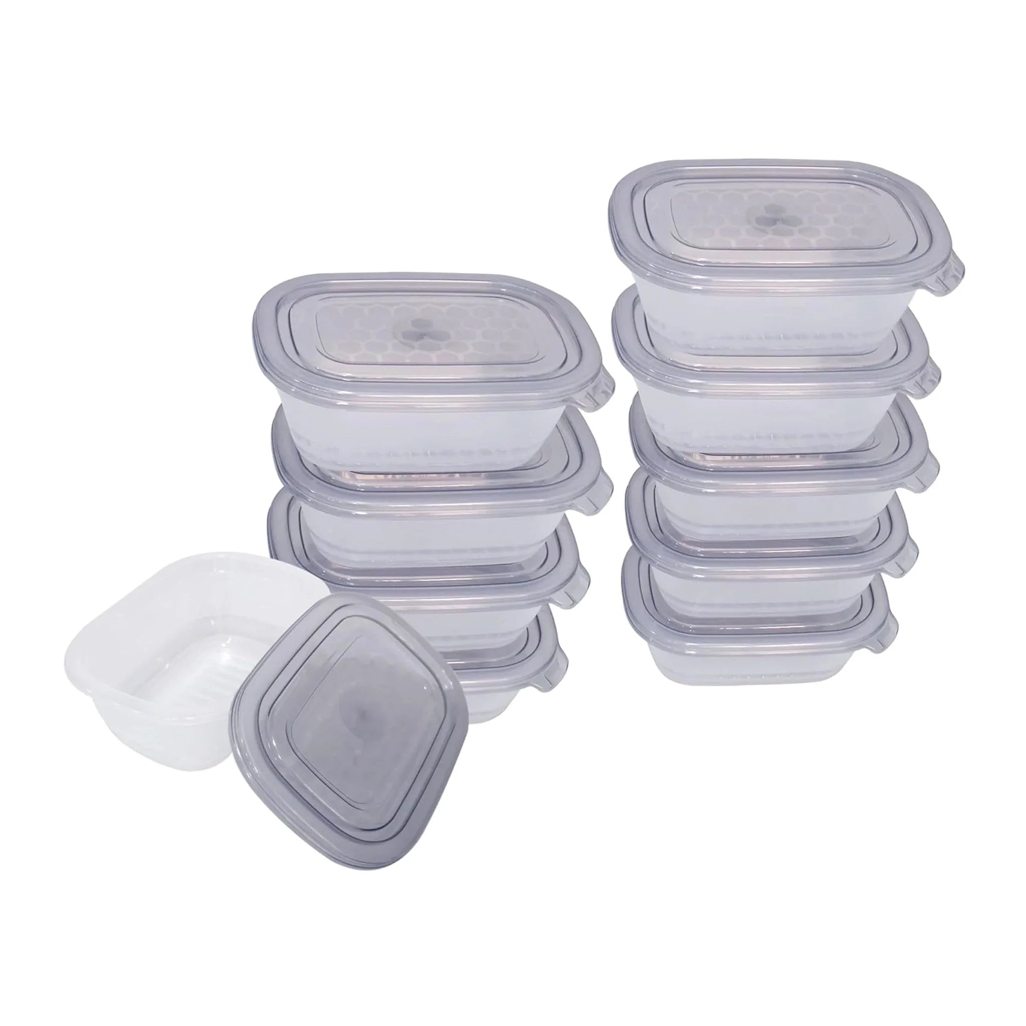 Neez Food Storage Container Set - Microwavable, Freezable, Airtight - BPA Free, Small Plastic Containers with Lids (Pack of 5 Grey)