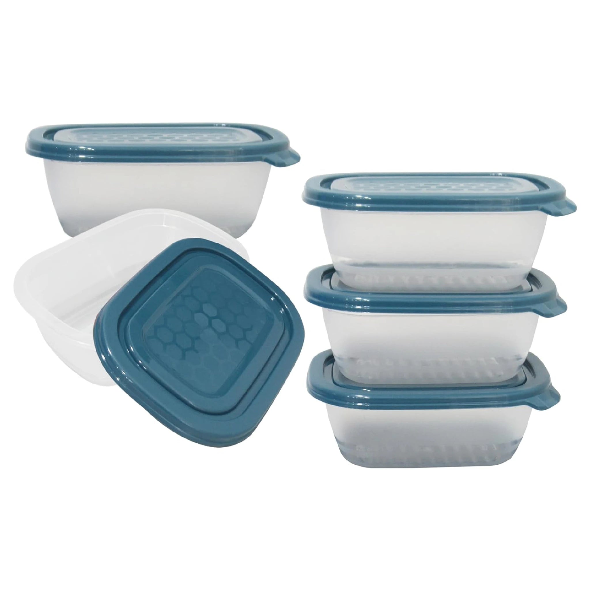 Neez Food Storage Container Set - Microwavable, Freezable- BPA Free (Pack of 5 Blue)