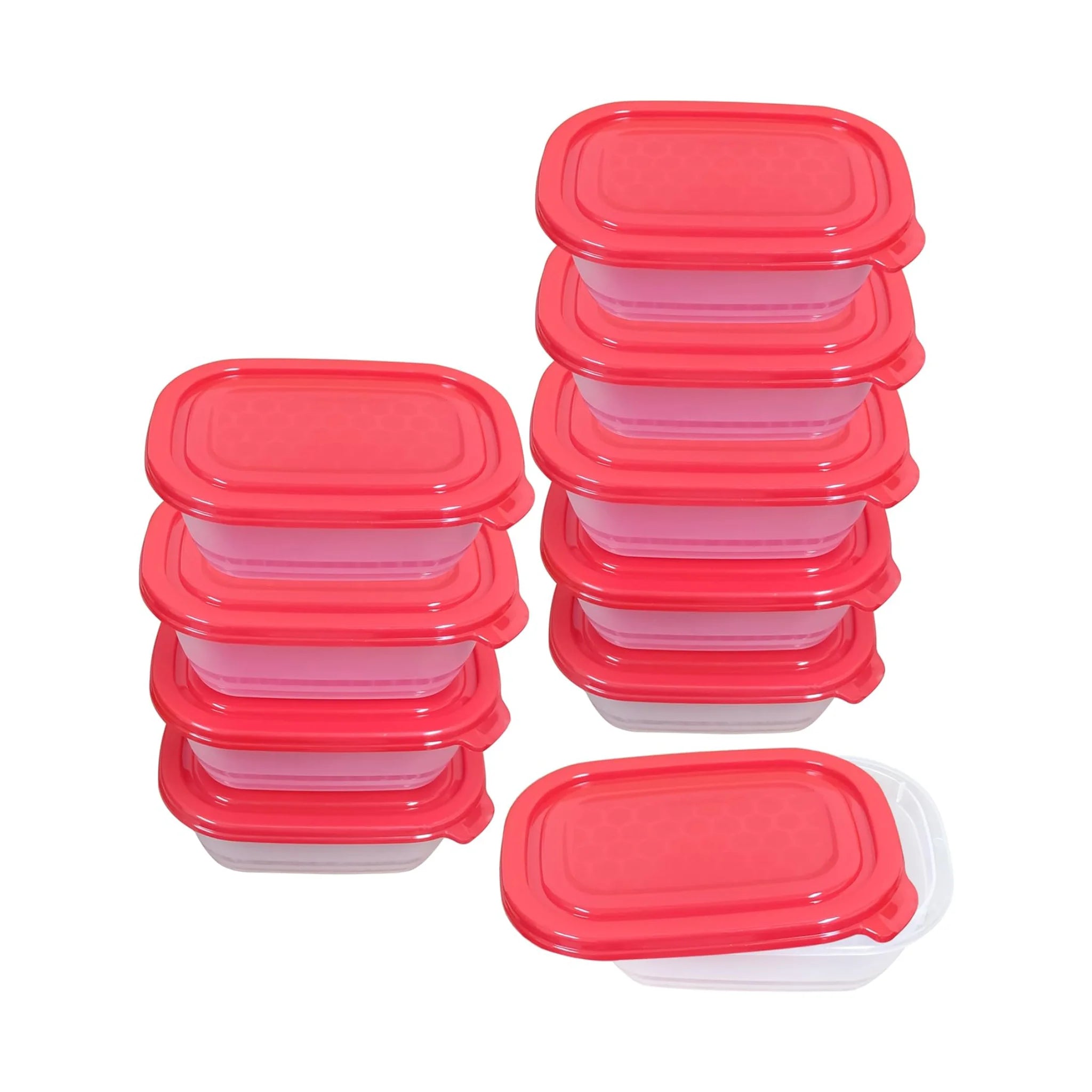 Neez Food Storage Container Set - Microwavable, Freezable- BPA Free (Pack of 5 Red)