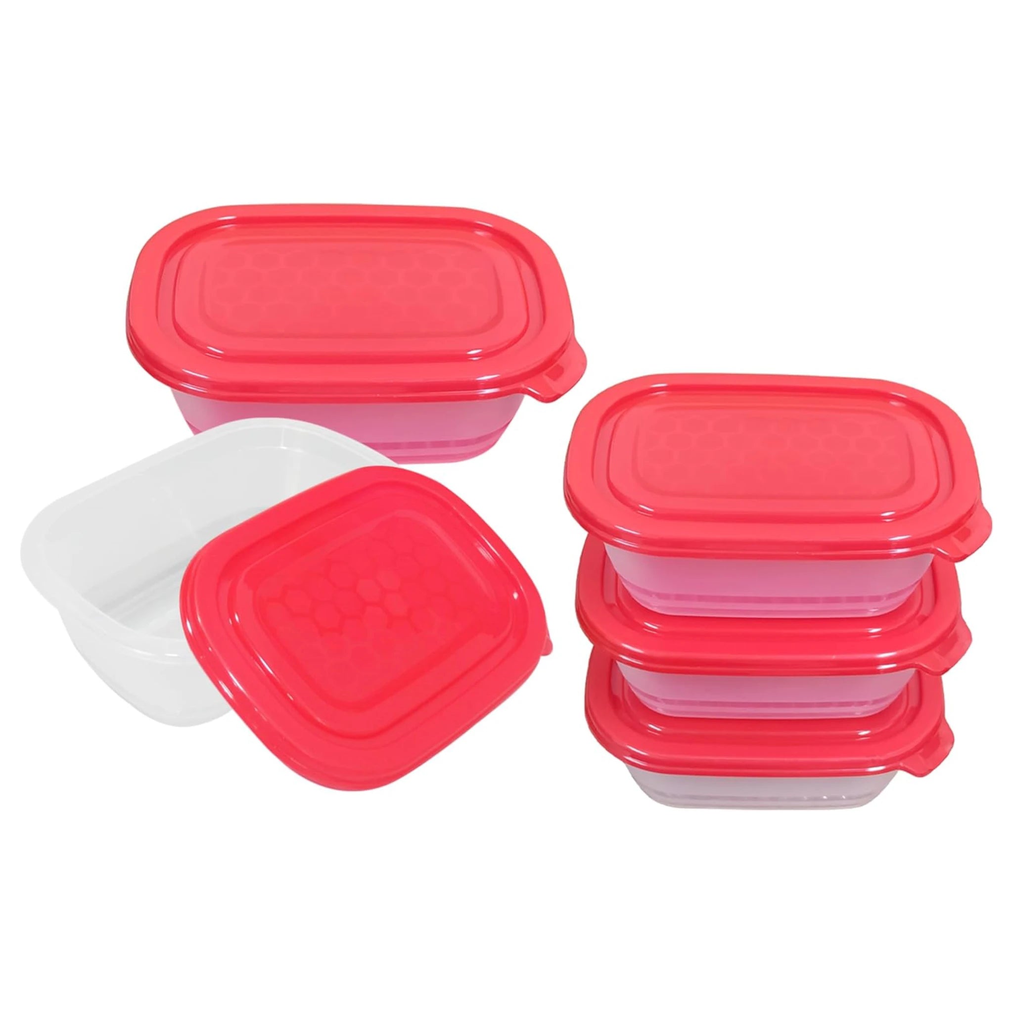 Neez Food Storage Container Set - Microwavable, Freezable- BPA Free (Pack of 5 Red)