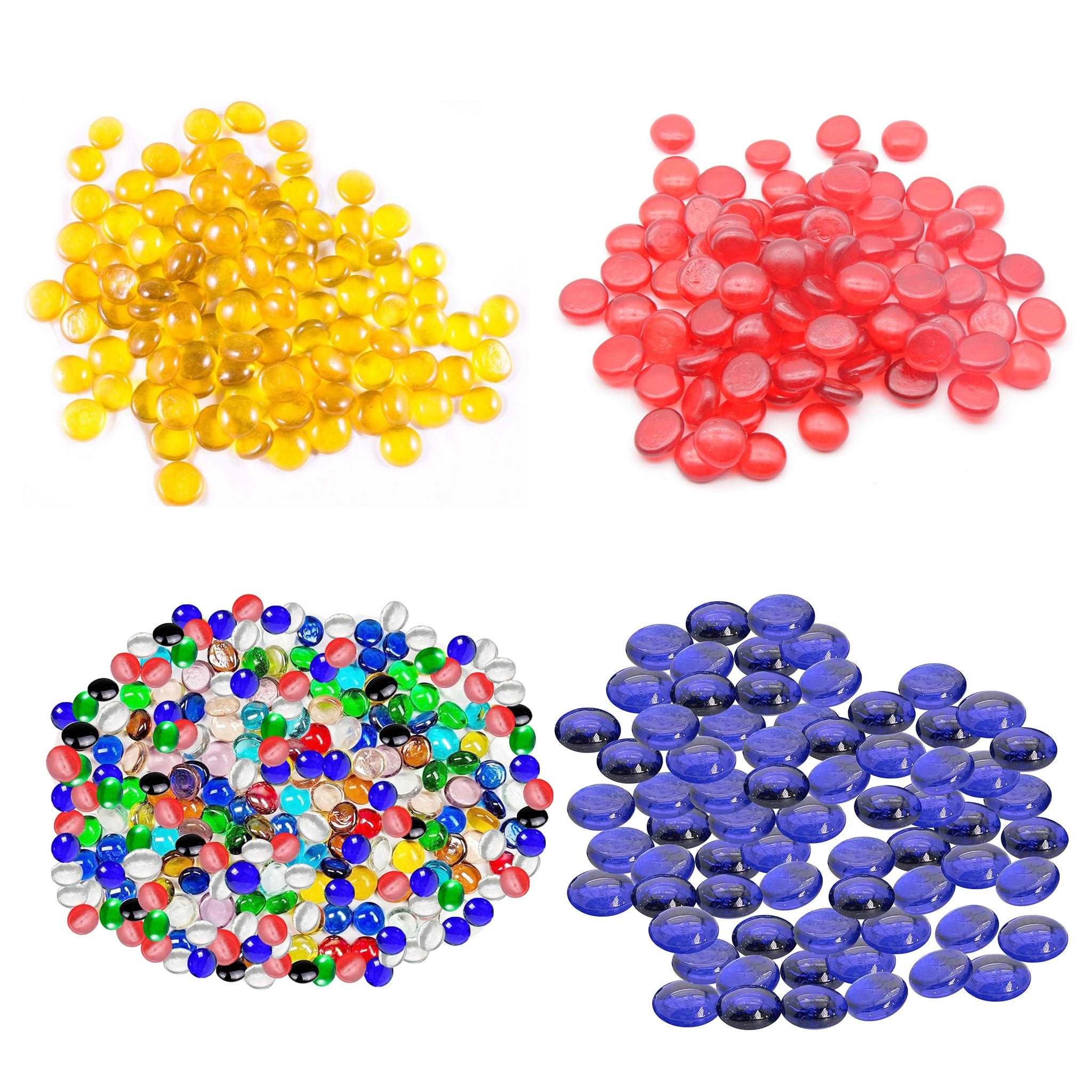 Decorative Glass Pebbles Stones Beads Rounded Gems Flat Marble, Vase Filler, Fire Artificial Crystal Gemstones
