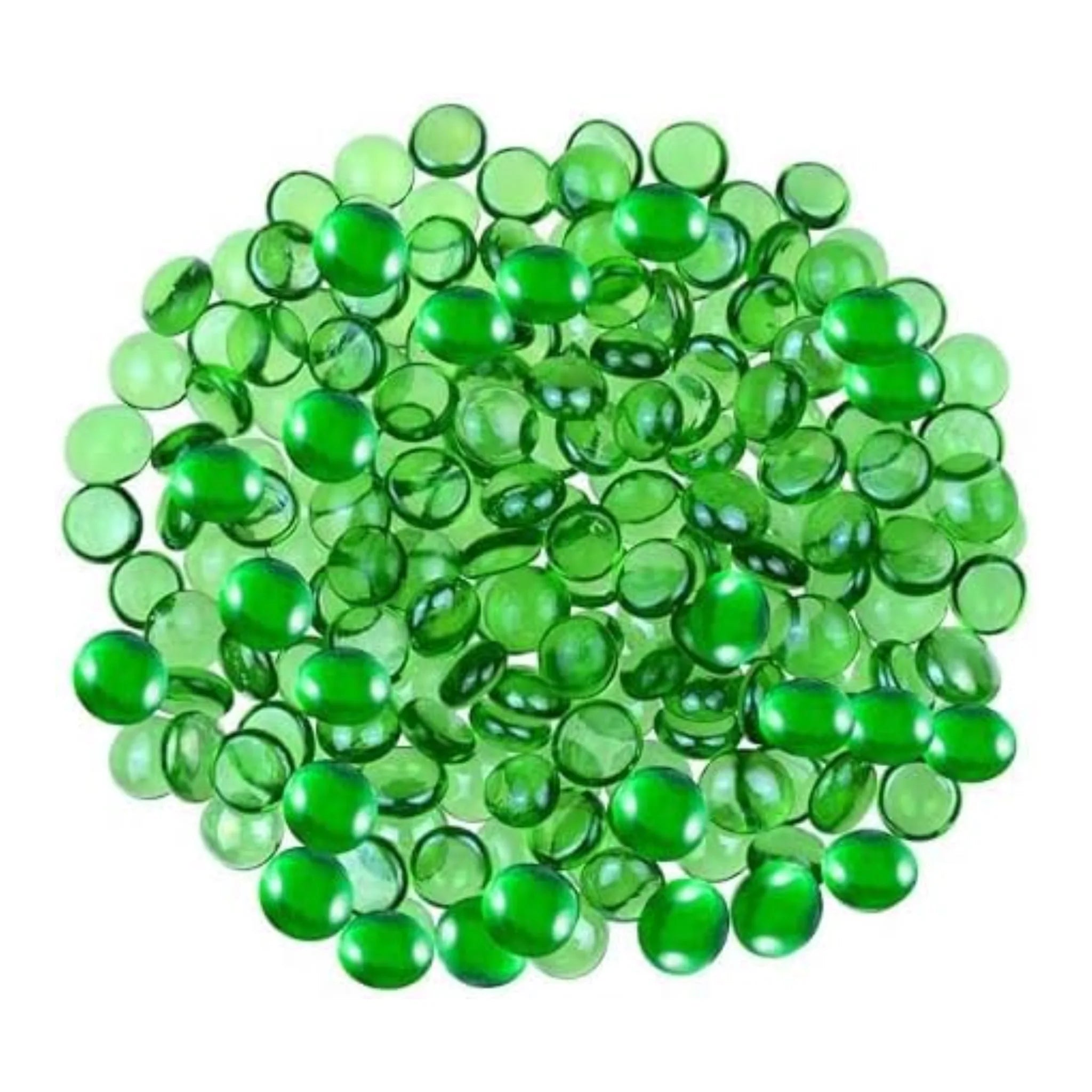 Decorative Glass Pebbles Stones Beads Rounded Gems, Vase Filler, Artificial Crystal Gemstones (Green Pebbles)