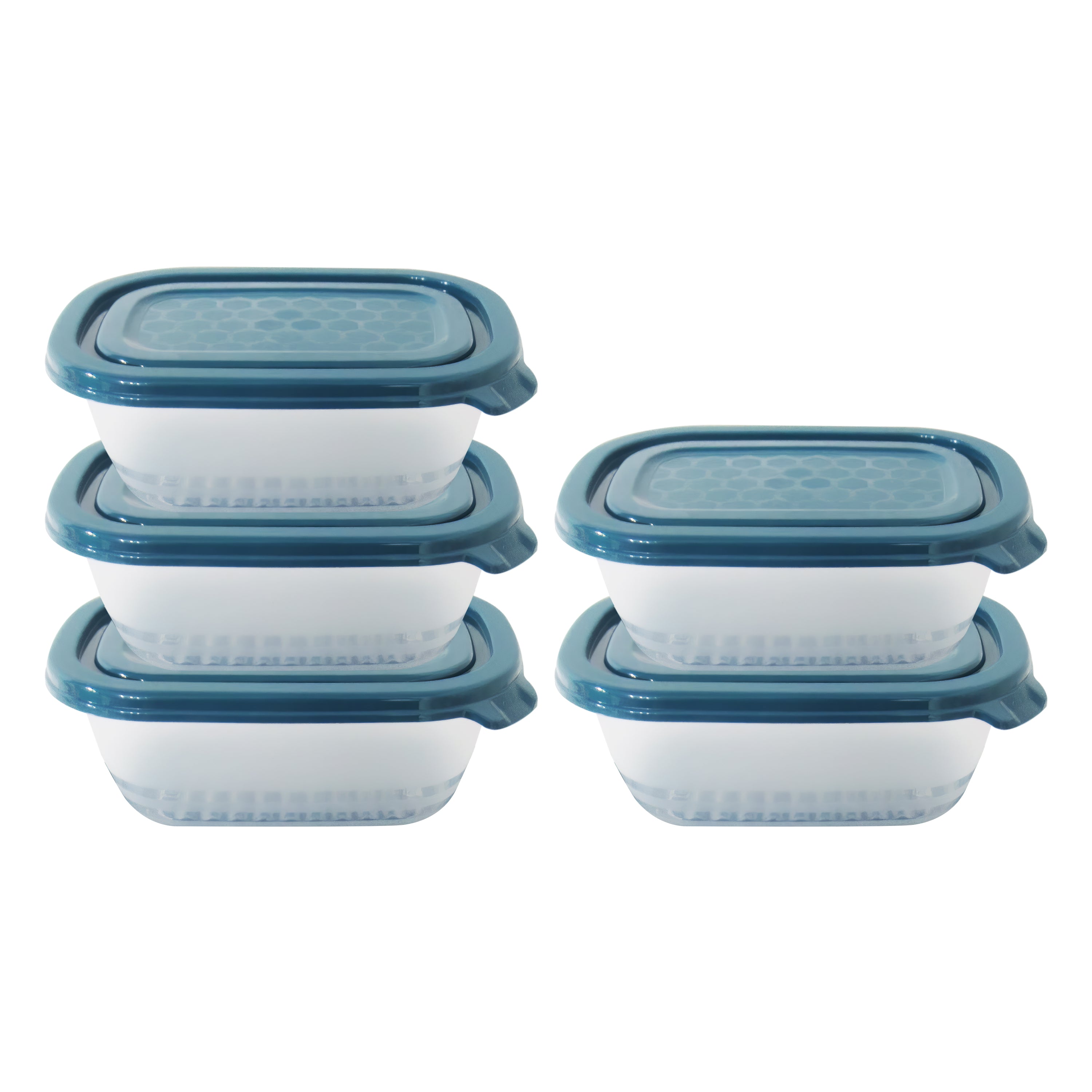 Neez Food Storage Container Set - Microwavable, Freezable- BPA Free (Pack of 5 Blue)