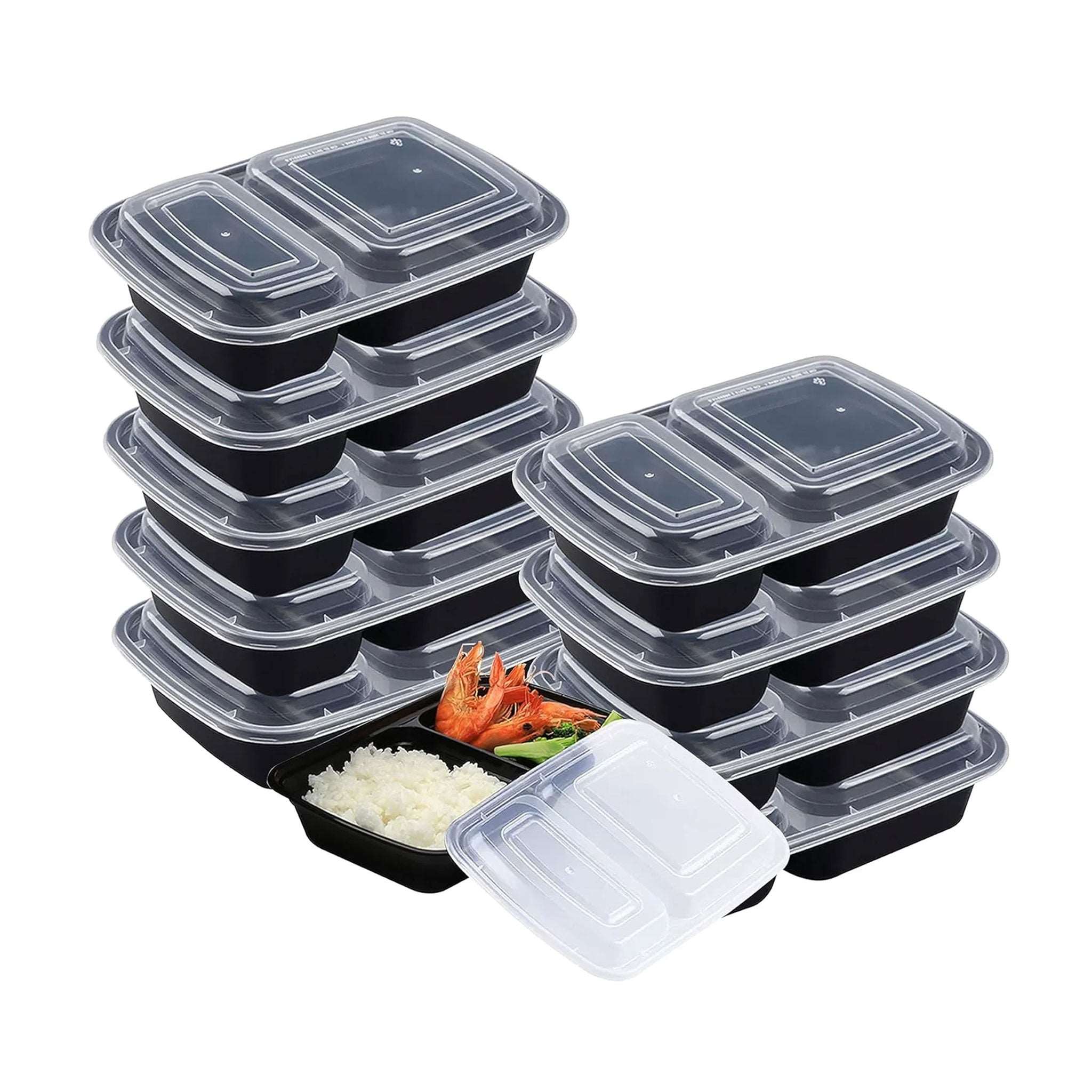 2 Compartment Meal Prep Containers (830ml) – BPA-Free