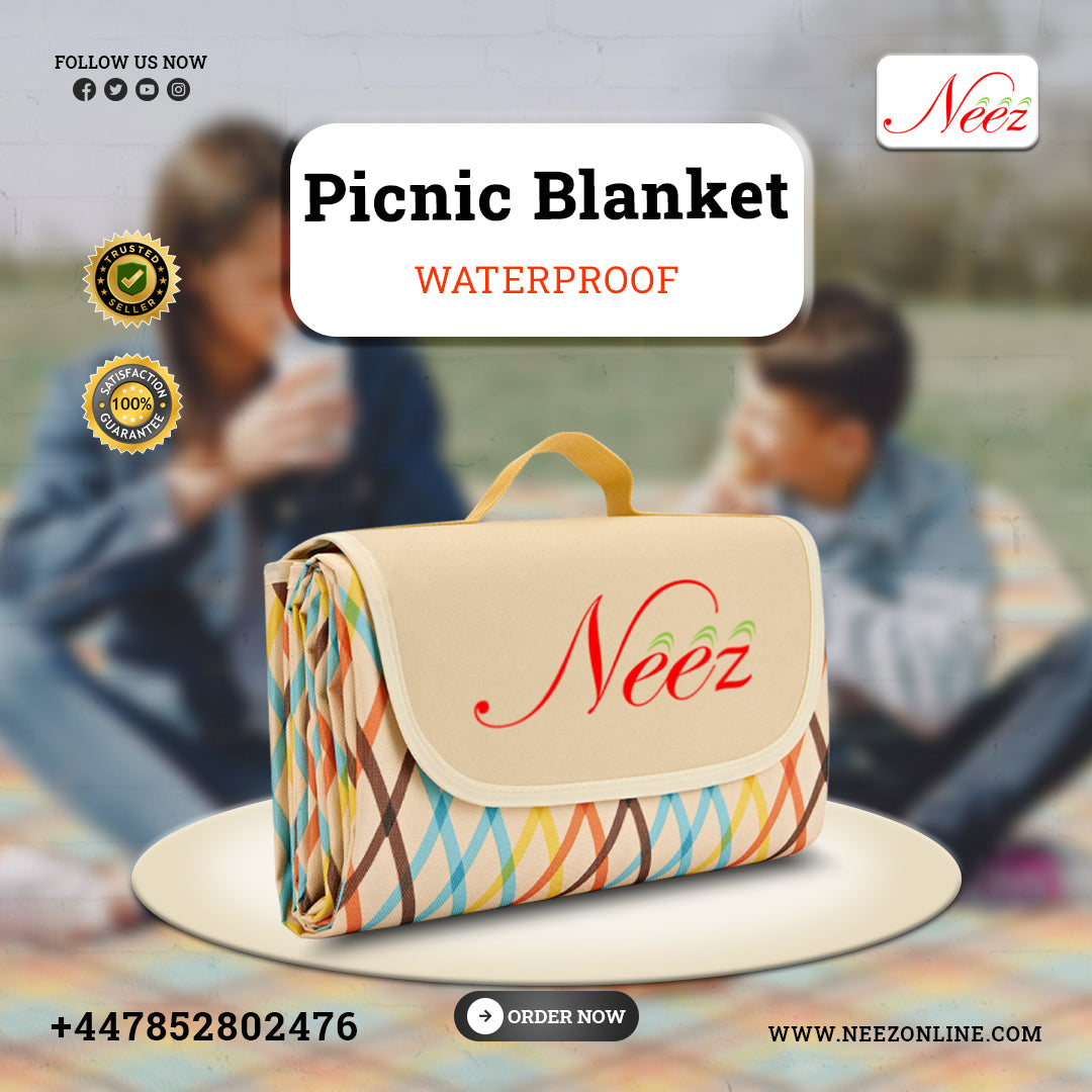 Picnic Blanket Waterproof – Best Quality Beach Blanket with Carrying Handle (200×195cm)