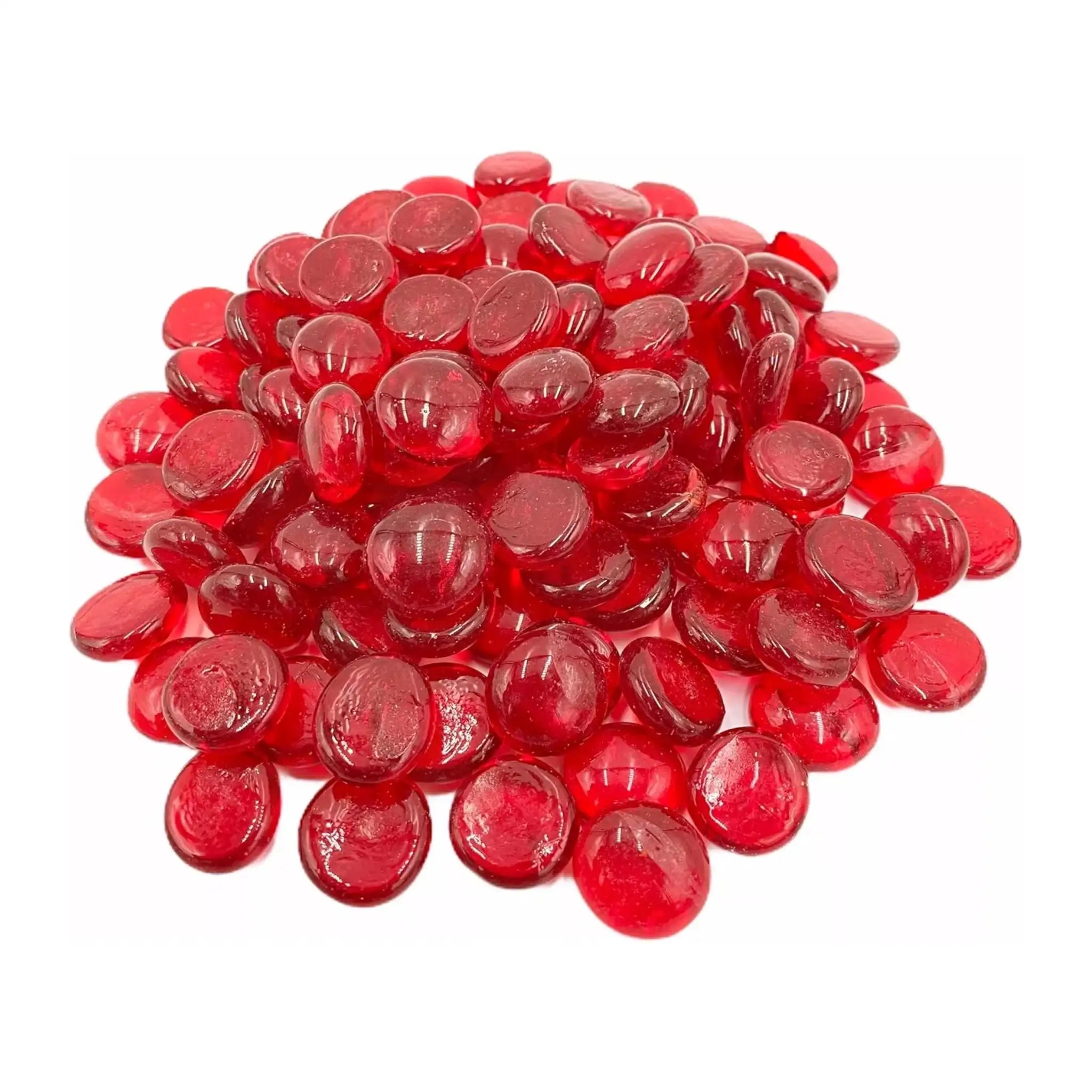 Decorative Glass Pebbles Stones Beads Rounded Gems, Vase Filler, Artificial Crystal Gemstones (Red Pebbles)