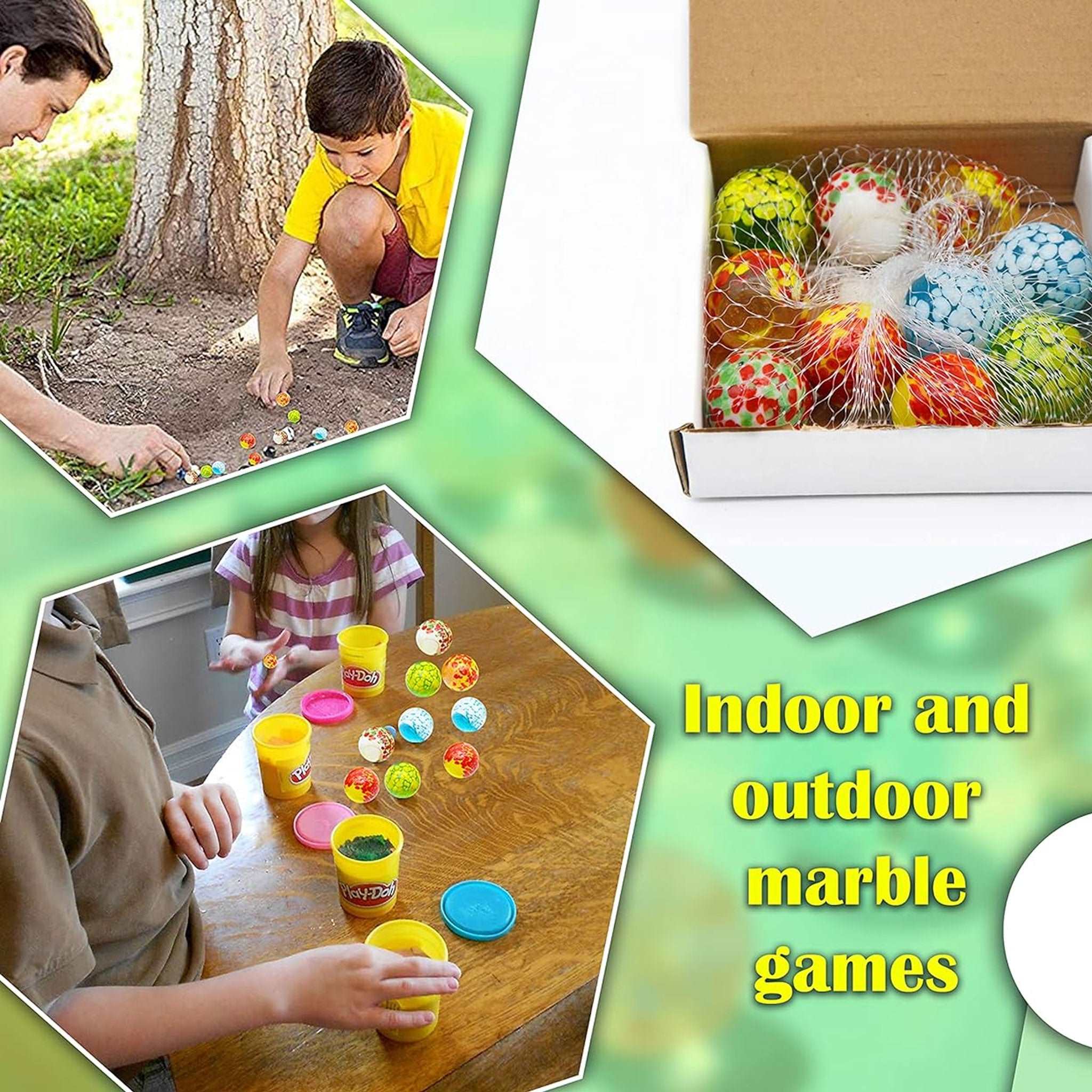10Pcs Doted Marbles - Glass Marbles, Assorted Cat's Eye Marbles, Games for Kids