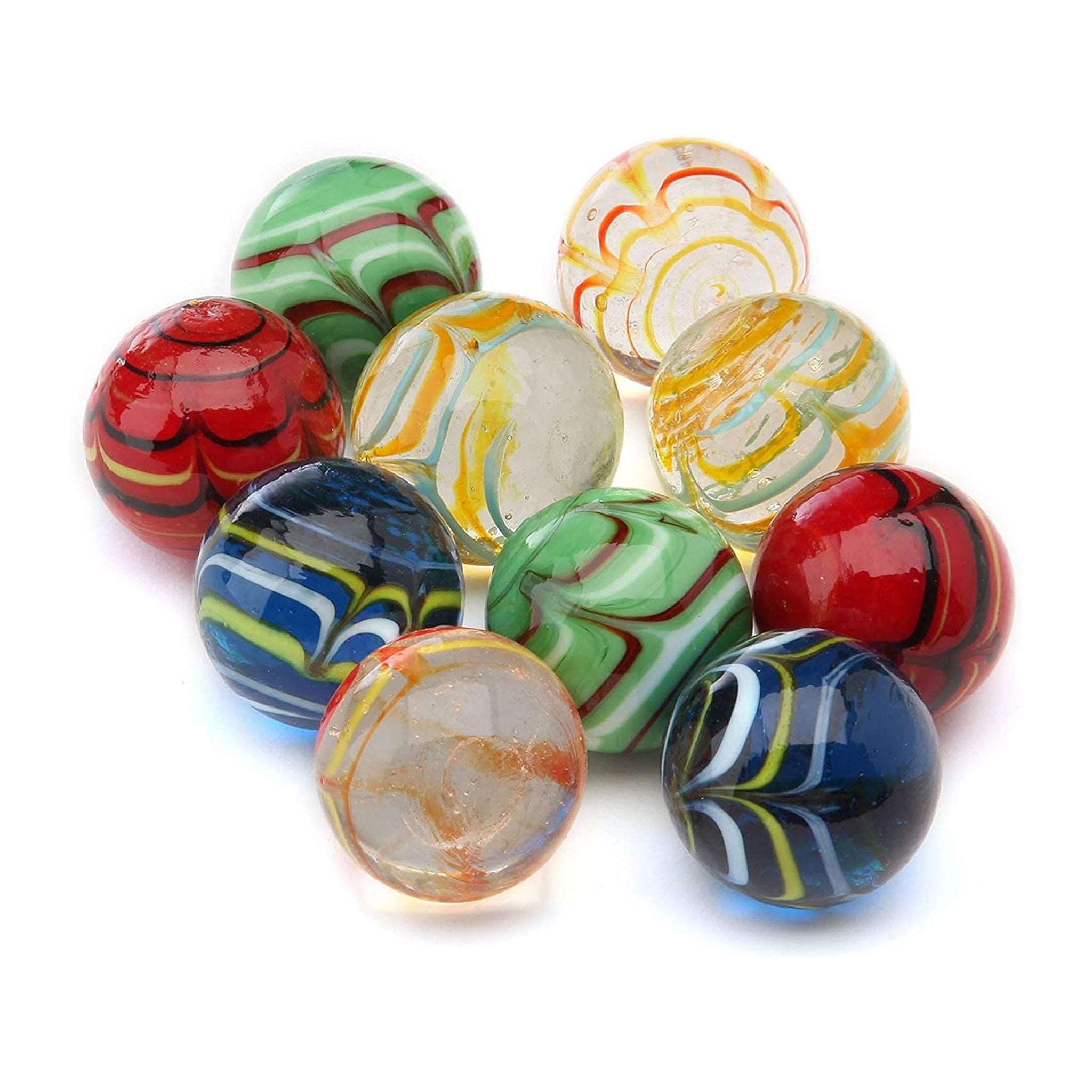 Marbles - Glass Marbles, Assorted Cat's Eye Marbles, Games for Kids (10pcs Handmade Marbles)