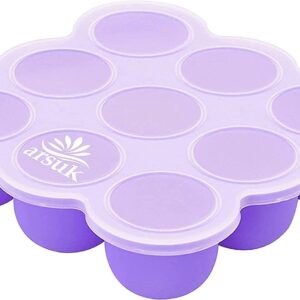 Baby Food Storage Containers Silicone Freezer Tray with Lids, Weaning Pots for Baby Food Purees (283 Grams - 9x75ml)