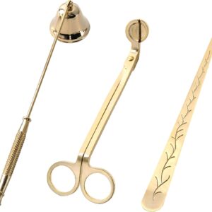 Candle Snuffer, Candle Wick Trimmer, Wick Dipper, Candle Accessory Set for Safe Fire Extinguishing Stainless Steel (Set of 3pcs)