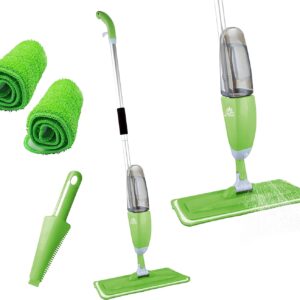 Spray Mop for Hardwood Laminate Tiles Marble Floor Wet and Dry Vinyl with Active Trigger (Green)