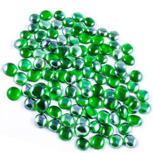 Glass Pebbles for Decoration in Fish Tanks, Aquariums, and Vases - Green180 PCS