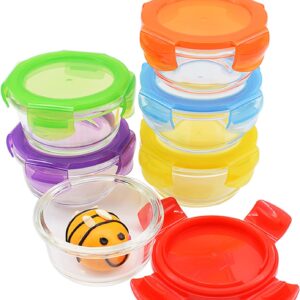 Glass Baby Food Storage Containers Small Weaning Bowls - 6 x 200ml