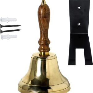 Hand Bell - Wooden Handle School Bell - Last Order Ringing Bell for Various Occasions (4")