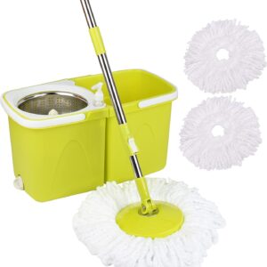 Mop and Buckets Sets with 2 Super Absorbent Microfiber Mop Heads