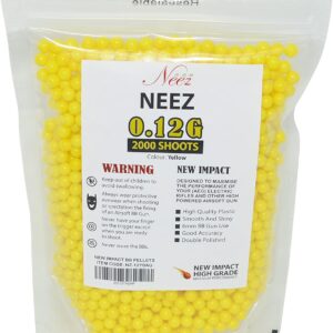 Airsoft BB Pellets - High-Grade Plastic Bullets - 0.12g, 1000 Pcs Bio Yellow BBs