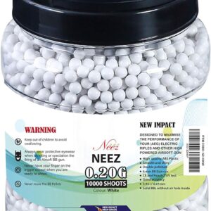 Airsoft BB Pellets - High-Grade Plastic Bullets for Pistol - 0.20g, 10000 Pcs White BBs