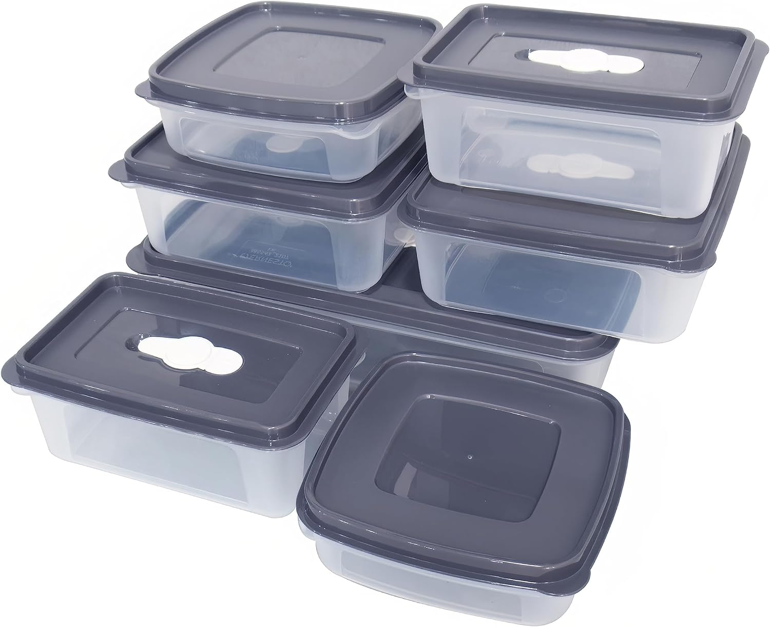 Plastic Food Storage Box With Lids - (7 Boxes + 7 Lids) Clear Containers, Air Tight Organizer Sets