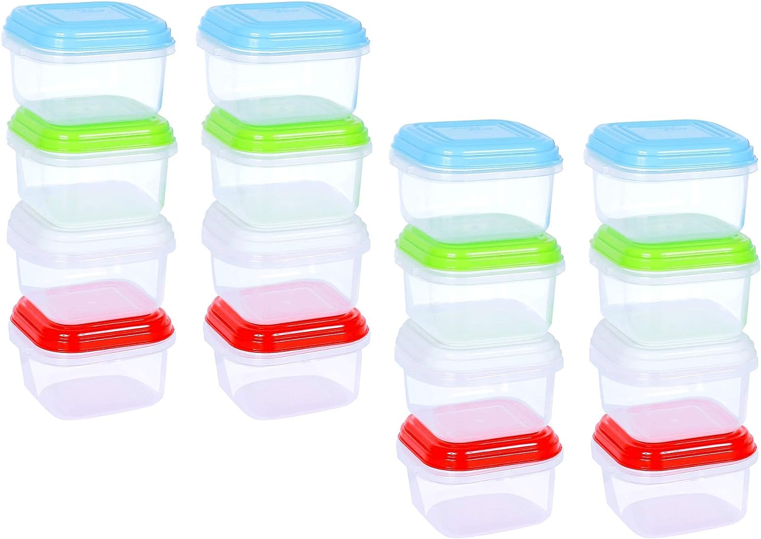 Baby food container Freezer Cube Trays Weaning Pots Tubs Stacking Containers (Pack 16 Mini)