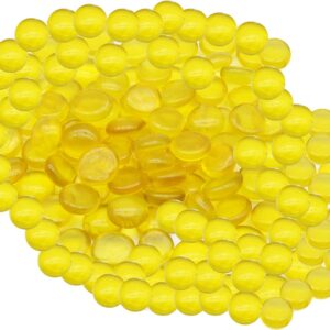 Glass Pebbles for Decoration in Fish Tanks, Aquariums, and Vases - Yellow180 PCS
