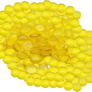 Glass Pebbles for Decoration in Fish Tanks, Aquariums, and Vases - Yellow180 PCS