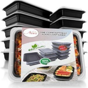 10-Pack 1 Compartment Meal Prep Containers (950ml) - BPA-Free Food Storage Bento Box for Lunch