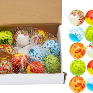 Large Glass Marbles Multi-Color Sports Toys Indoor & Outdoor (10 Pcs Doted Marbles)
