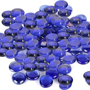 Glass Pebbles for Decoration in Fish Tanks, Aquariums, and Vases - Blue 180 PCS