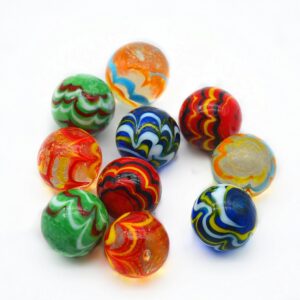 Large Glass Marbles Multi-Color Sports Toys Indoor & Outdoor (10pcs Handmade)