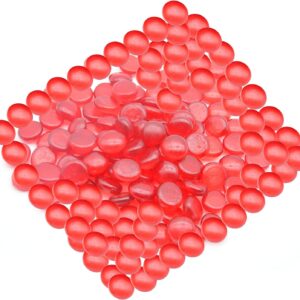 Glass Pebbles for Decoration in Fish Tanks, Aquariums, and Vases - Red 180 PCS