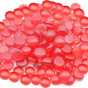 Glass Pebbles for Decoration in Fish Tanks, Aquariums, and Vases - Red 80 PCS